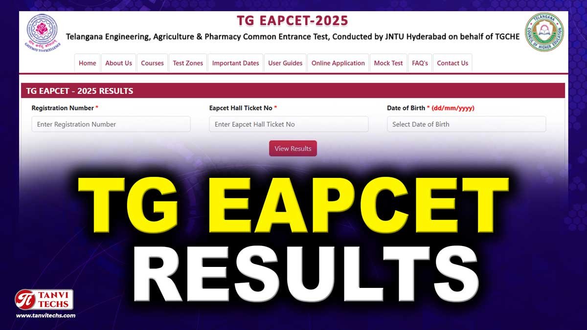 తెలంగాణ EAPCET ఫలితాలు విడుదల – ఇలా చెక్ చేసుకోండి
