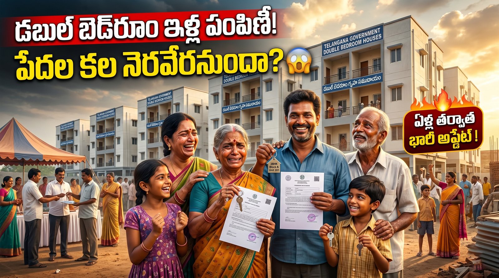 డబుల్ బెడ్రూం ఇళ్ల పంపిణీకి ఎట్టకేలకు గ్రీన్ సిగ్నల్.. పేదల సొంతింటి కల నెరవేరేనా?v
