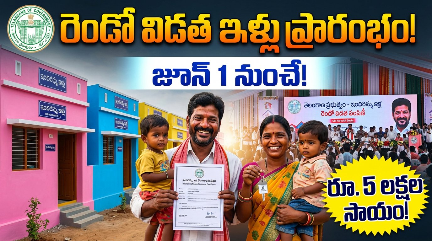 రెండో విడత ఇందిరమ్మ ఇళ్లకు ముహూర్తం ఫిక్స్.. జూన్ 1 నుంచే ప్రారంభం.. సీఎం రేవంత్ చేతుల మీదుగా లాంచ్!
